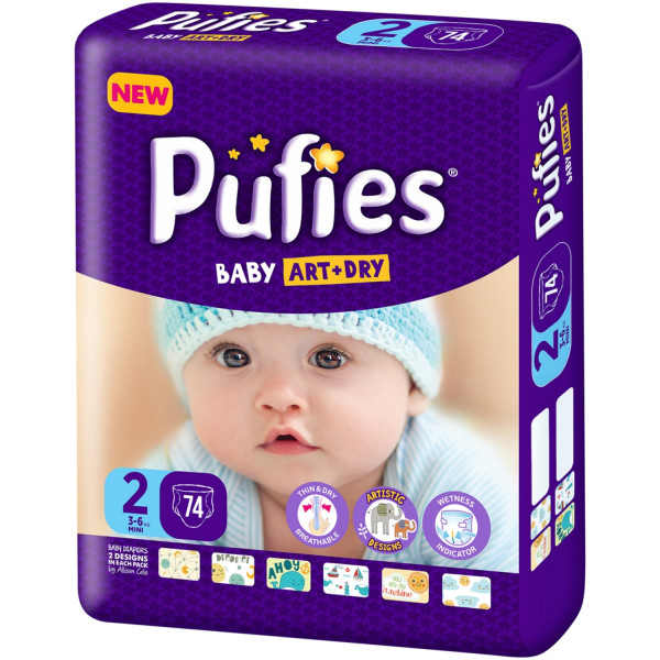 Pufies pelene baby art MP 2 mini 3-6kg 74kom 