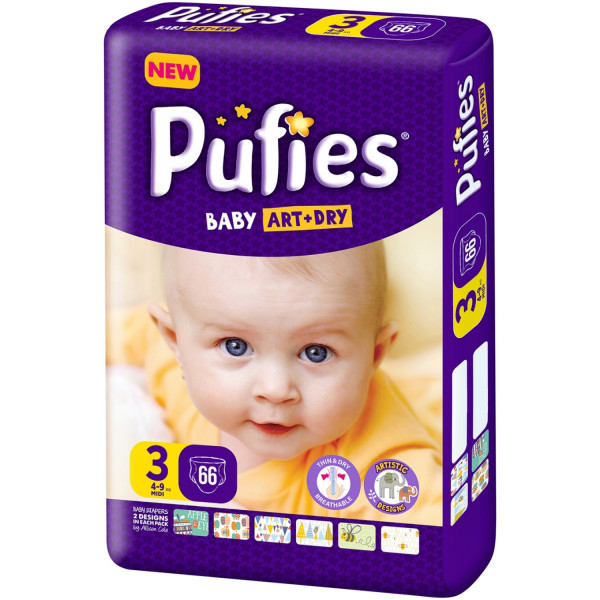 Pufies pelene baby art MP 3 midi 4-9kg 66kom 