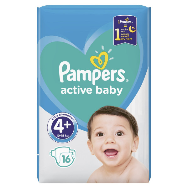 Pampers pelene RP 4+ maxi plus 10-15kg 16kom 