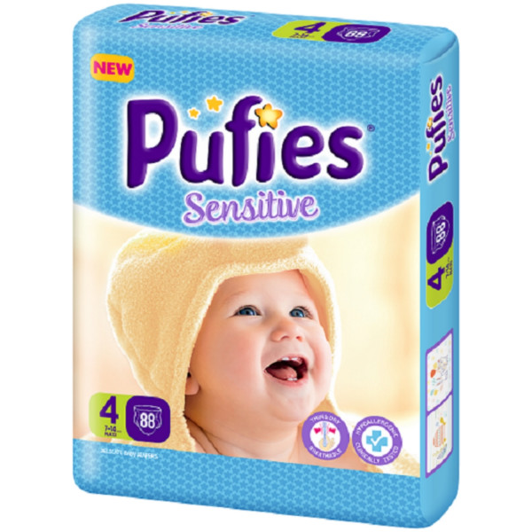 Pufies pelene sensitive BP 4 maxi 7 - 14kg 88kom 