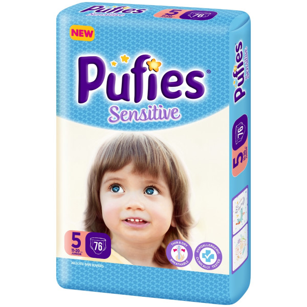 Pufies pelene sensitive BP 5 junior 11+kg 74kom 