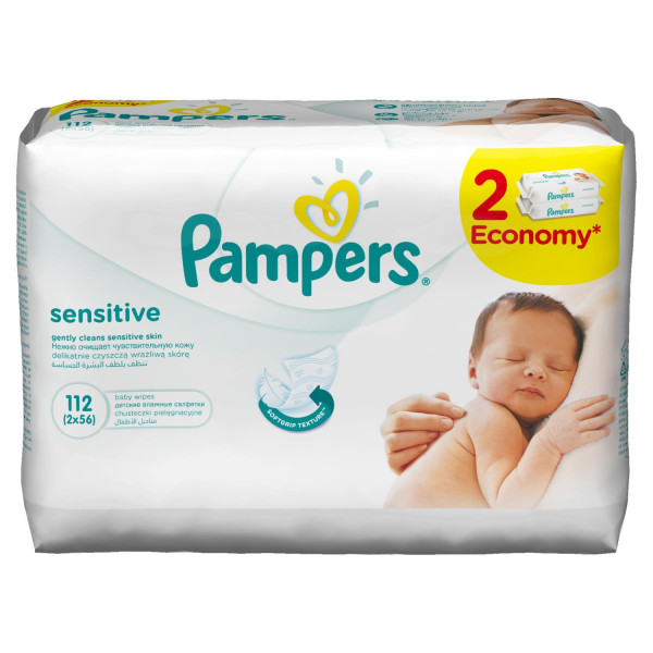 Pampers baby vlažne maramice sensitiv 2x56kom 