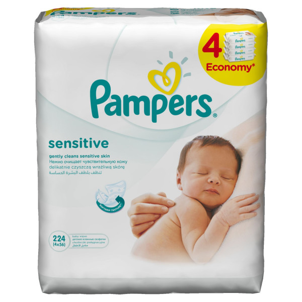 Pampers baby vlažne maramice sensitive 4x56kom 