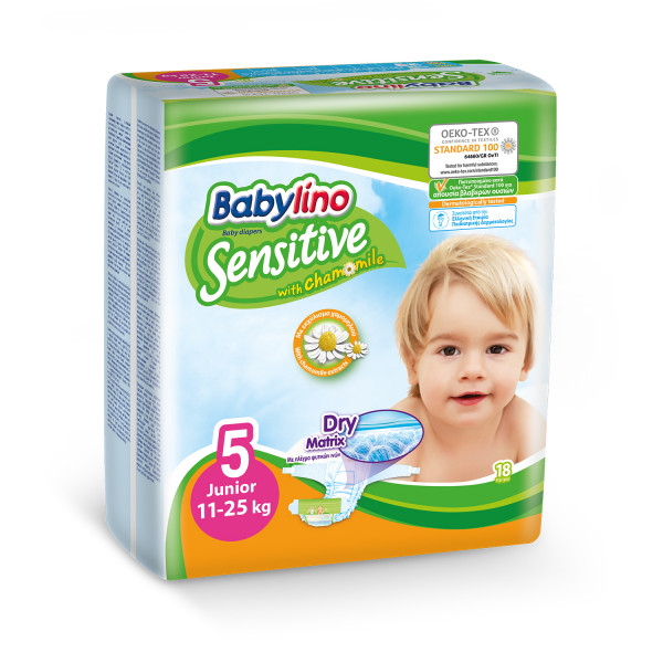 Babylino pelene sensitive 5 junior 11-25kg 18kom 