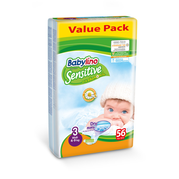 Babylino pelene sensitive VP 3 midi 4-9kg 56kom