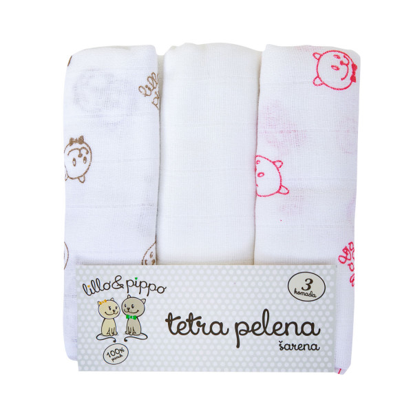 Lillo&Pippo tetra pelena,rubljena,šarena 3/1