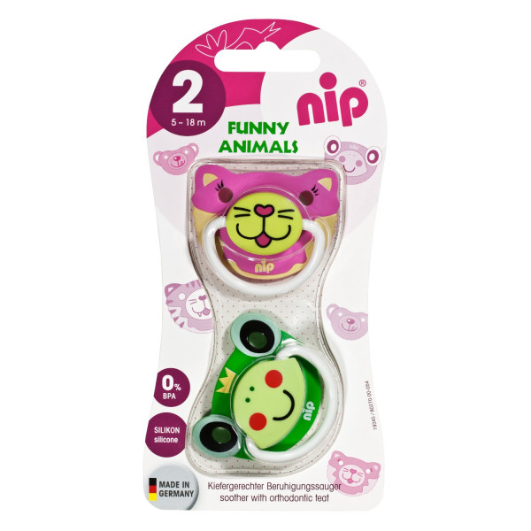 Nip laža Funny Animals, silikon 5 -18m, 2kom 