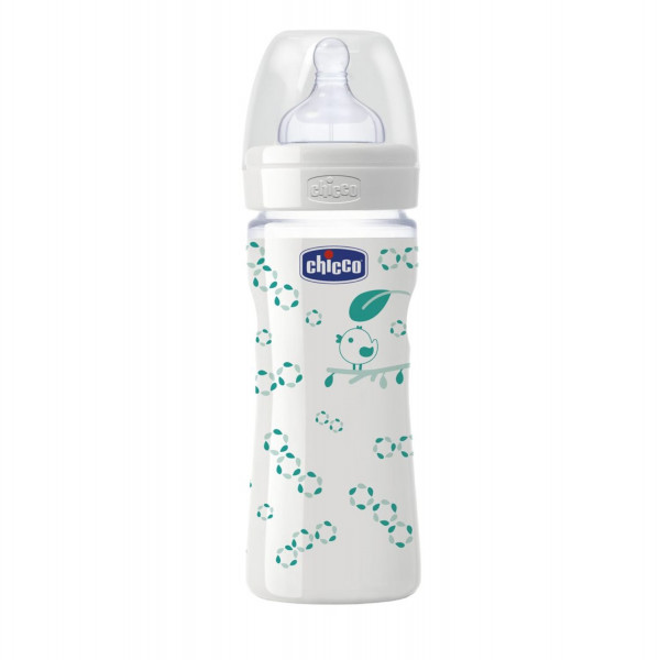 Chicco staklena flašica Giotto 240ml sil. Uni. 0m+
