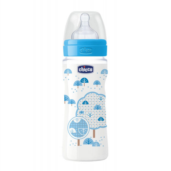 Chicco PP flašica Giotto 330ml ml sil. dečaci 4m+