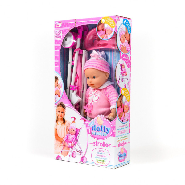 Loko toys,lutka beba sa kolicima, 37 cm