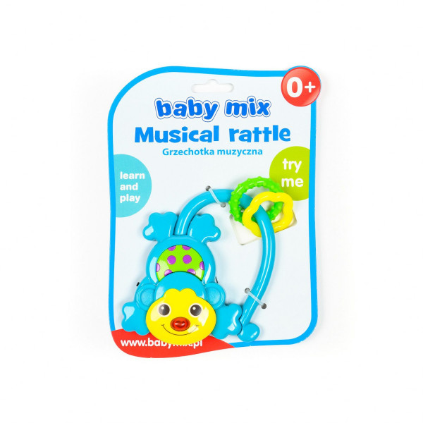 Baby Mix zvečka muzička majmun-plava 