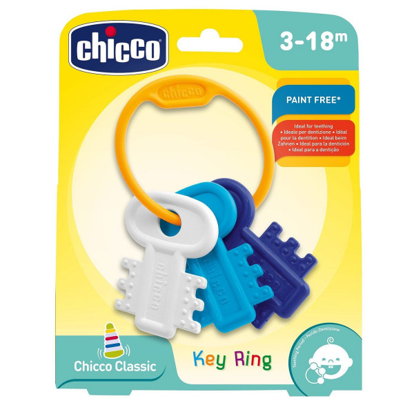 Chicco zvečka glodalica Privezak za ključeve plavi 