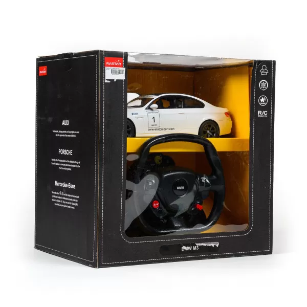 Rastar RC BMW M3 sa volanom 1:14 - crn, bel