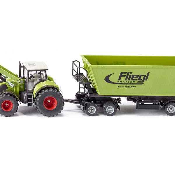 Traktor sa utovarivačem i prikolicom 