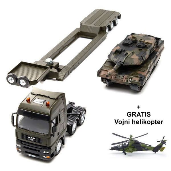 Vojni transporter sa tenkom + gratis helikopter 