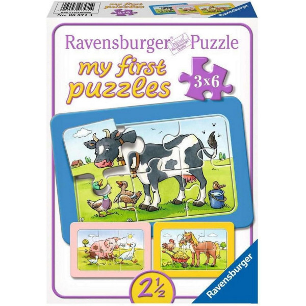 Ravensburger Moje prve puzle 3 u 1 krava prase kon 