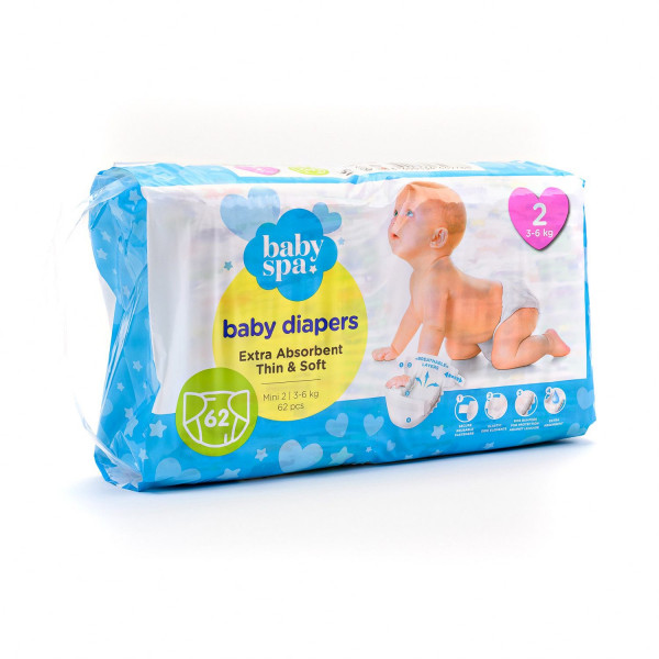 Baby spa pelene 2 mini 3-6kg 62kom 