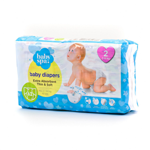 Baby spa pelene 2 mini 3-6kg 62kom