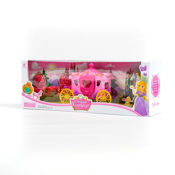 Qunsheng Toys, igračka lutka sa kočijom roz