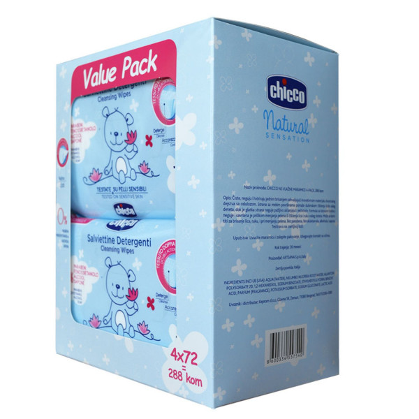 Chicco ns vlažne maramice 4-pack 288kom