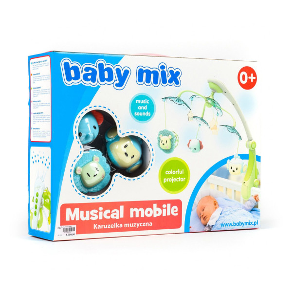 Baby Mix muzicka vrteška vesele životinjice zelena