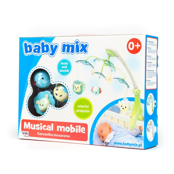 Baby Mix muzicka vrteška vesele životinjice zelena 