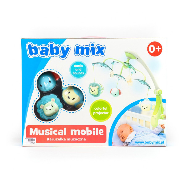 Baby Mix muzicka vrteška vesele životinjice zelena 