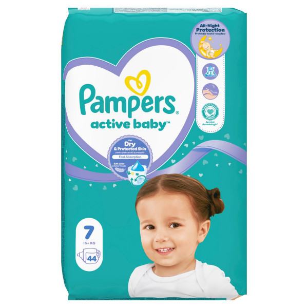 Pampers  pelene active Jumbo 7ex.large 15kg+ 44kom 