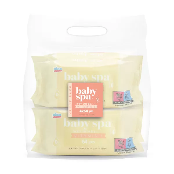 Baby spa vlažne maramice sa vitaminom E 4x64kom 