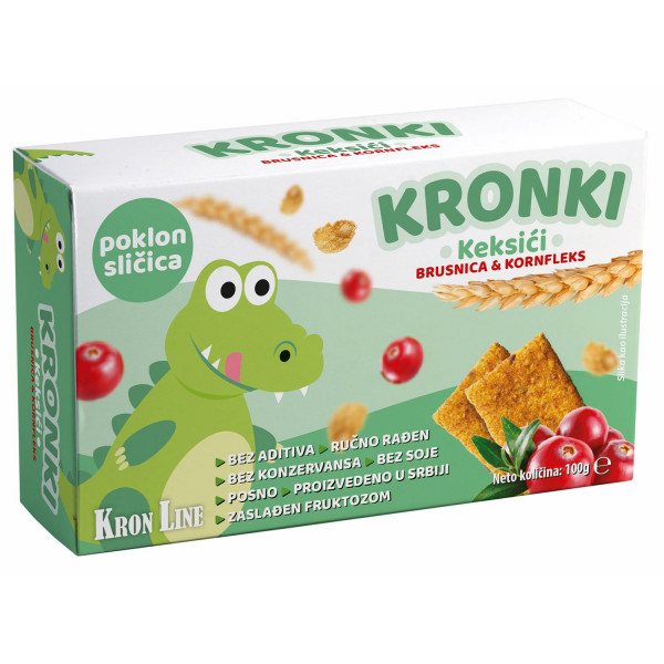 Kronki keksić brusnica kornfleks 100g 