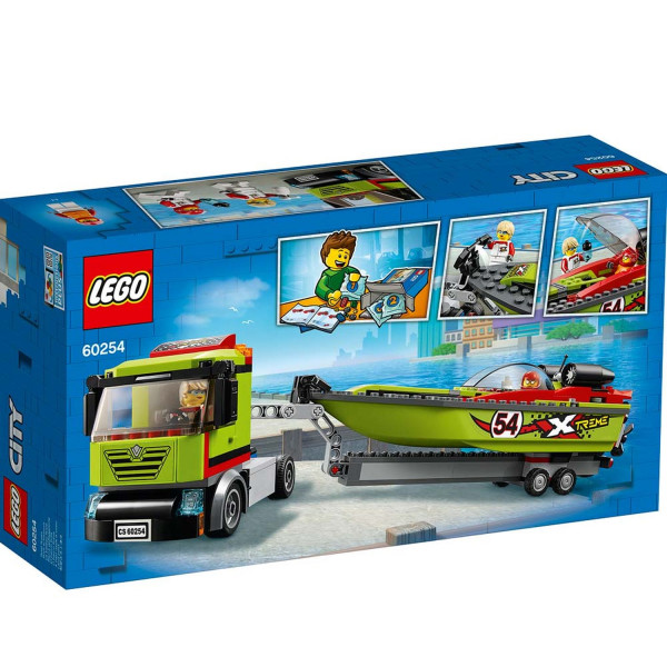 Lego City race boat transporter