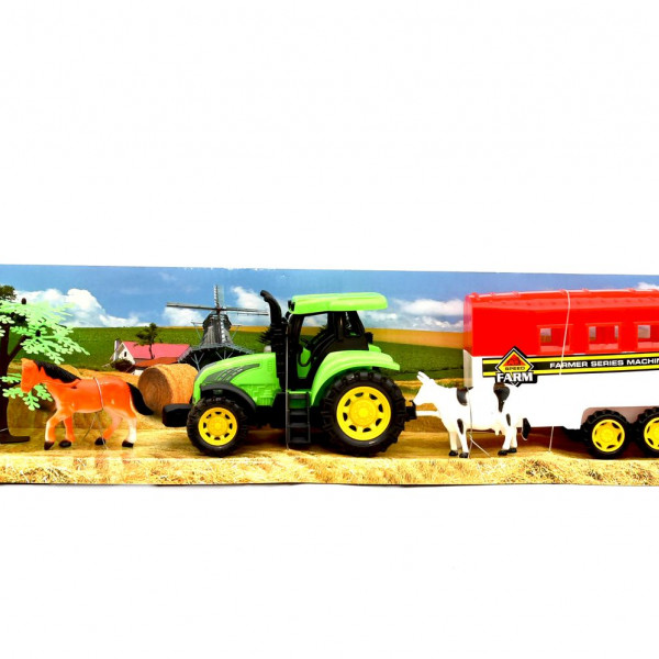 Cigioki traktor sa prikolicom I zivotinjama 52cm 