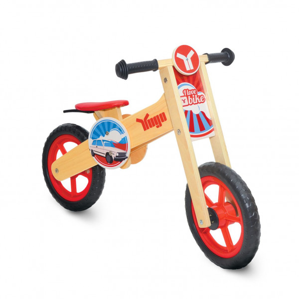 Yugo Wooden Balance Bike Red 