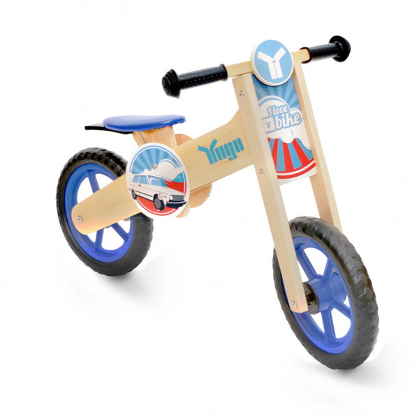 Yugo Wooden Balance Bike Blue 