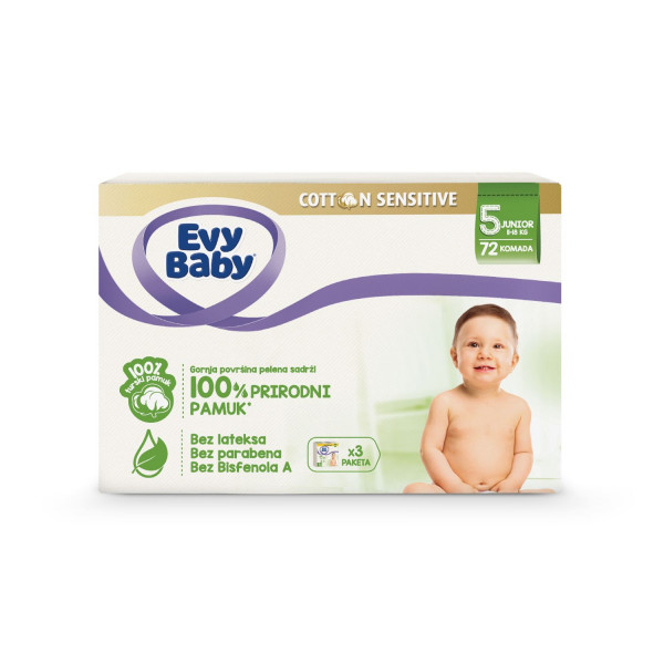 Evybaby Cotton box 5 junior 72 kom