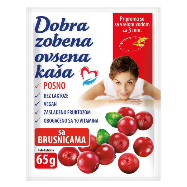 Dobra zobeno ovsena kaša brusnica 65g 