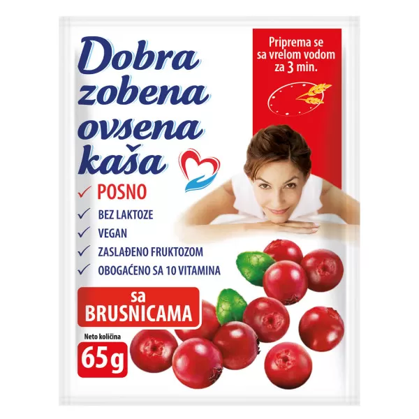 Dobra zobeno ovsena kaša brusnica 65g 