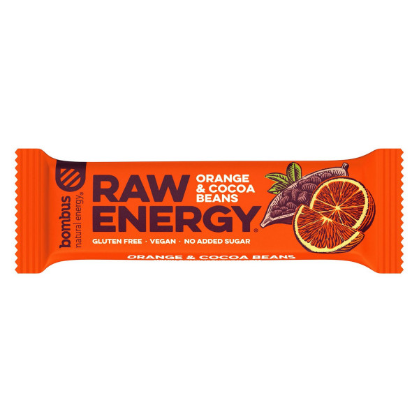 Bombus raw energy bar pomorandža&kakao zrno 50g 