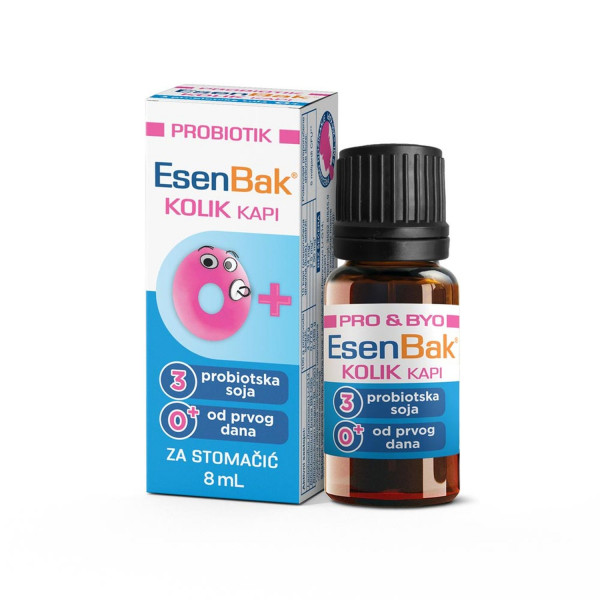 Esenbak kolik probiotske kapi 0+, 8ml 