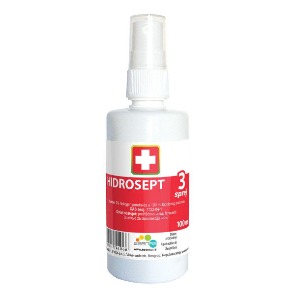 Hidrosept rastvor hidrogen peroksida sprej,100 ml 