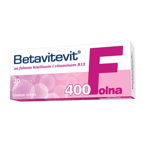 Folna 400, folna kiselina 400mg i vit B12,tab 30/1 