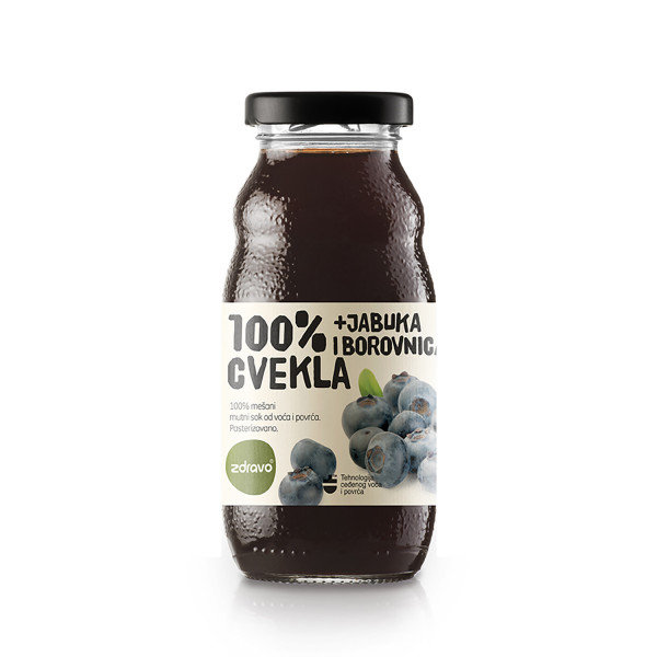 Zdravo Organic sok cvekla i borovnica 200ml 