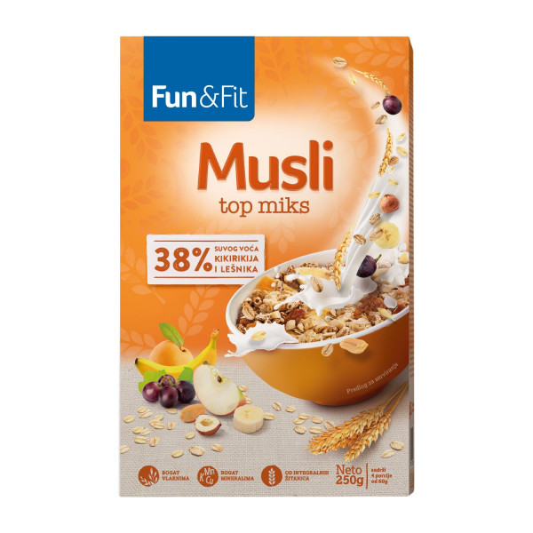 Fun&fit musli top 10 vitamina 250gr 