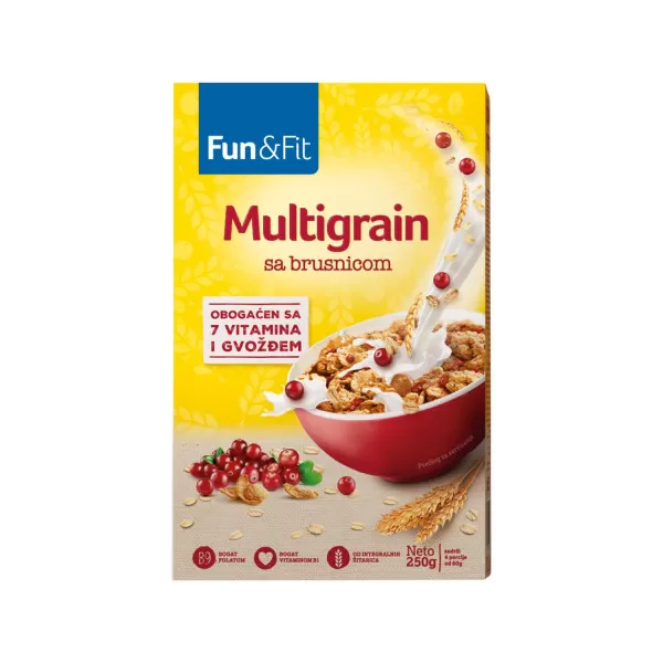 Fun&fit musli multigrain brusnica 250g 