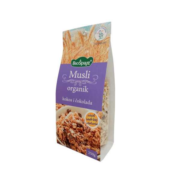 Biošpajz musli organic kokos&čokolada  250g 