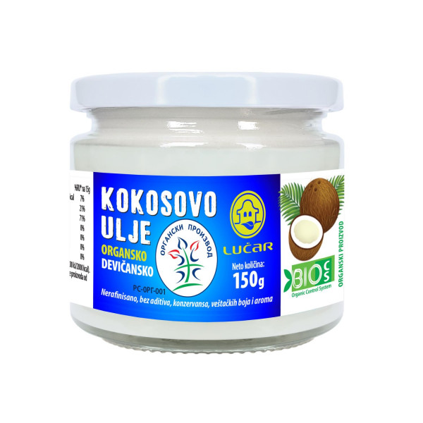 Lučar organsko kokosovo ulje hl.ceđ.devič. 150g 