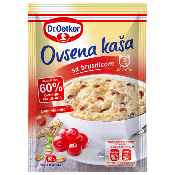 Dr.Oetker ovsena kaša sa brusnicom 62g 