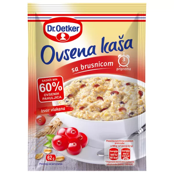 Dr.Oetker ovsena kaša sa brusnicom 62g