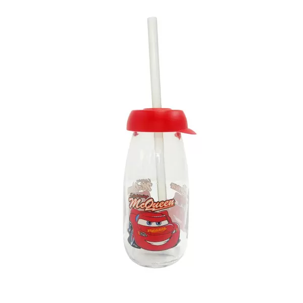 Disney flaša staklena sa slamčicom 500ml