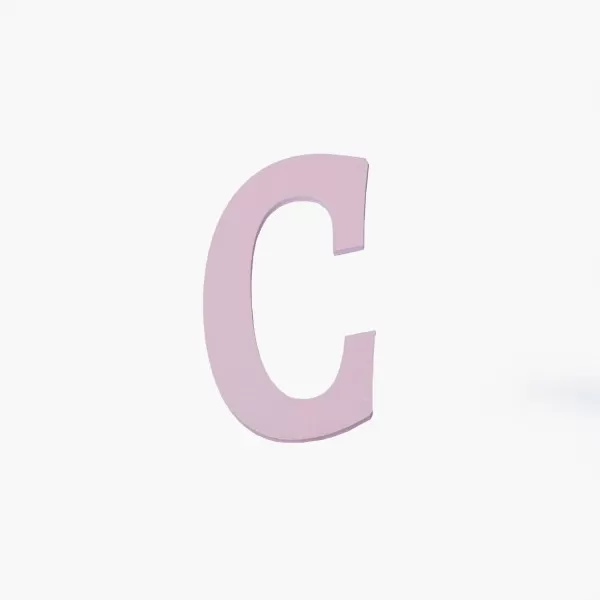 Drveno slovo C roze 